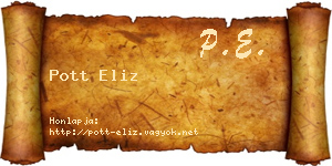 Pott Eliz névjegykártya